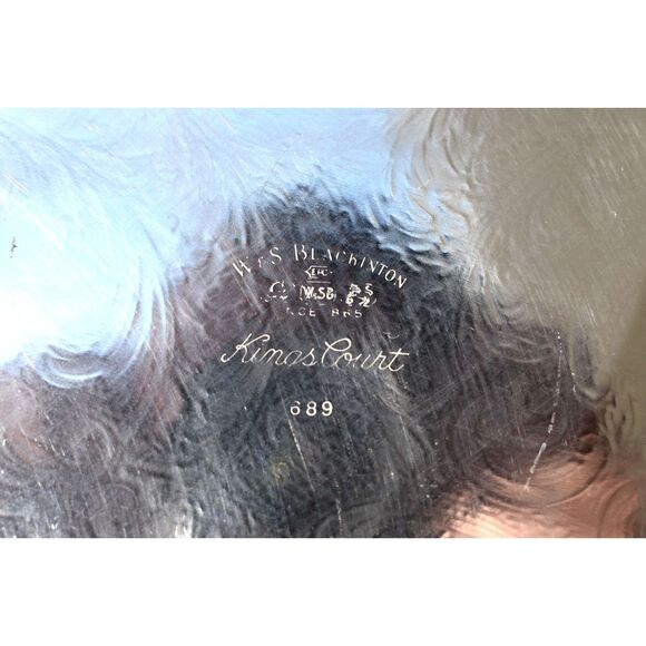 W&S Blackinton Kings Court Silverplate Tray 12.75" Round Pattern 689 - Picture 6 of 6